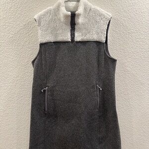 Title Nine Grey and White Sherpa Vest